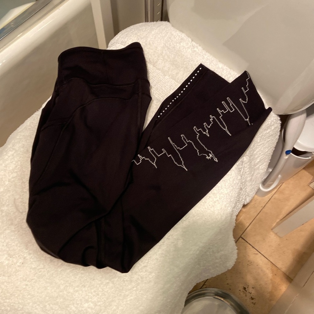 Lululemon black limited edition NYC printed on the calf